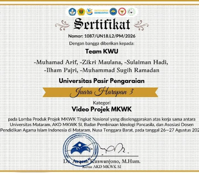 Mahasiswa Kewirausahaan UPP Ukir Prestasi Nasional, Raih Juara Harapan 3 Lomba Produk Projek MKWK